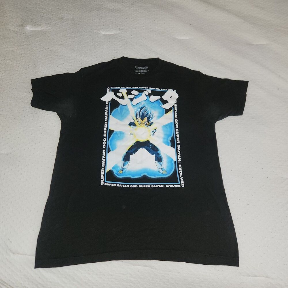 DragonBallZ Shirt Anime Mens L Super Saiyan God Black Blue